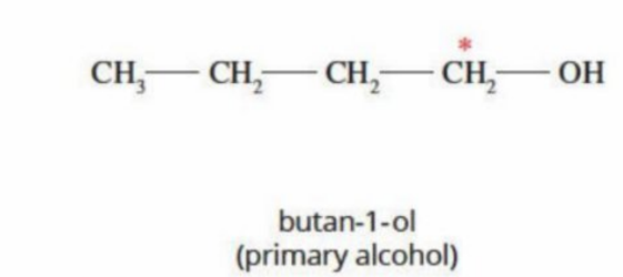 <p>The OH group is bonded to a carbon that is only bonded to one other carbon</p><p>They oxidize to become aldehydes before oxidizing into carboxylic acids (is bonded to two hydrogens - can undergo oxidation twice)</p>