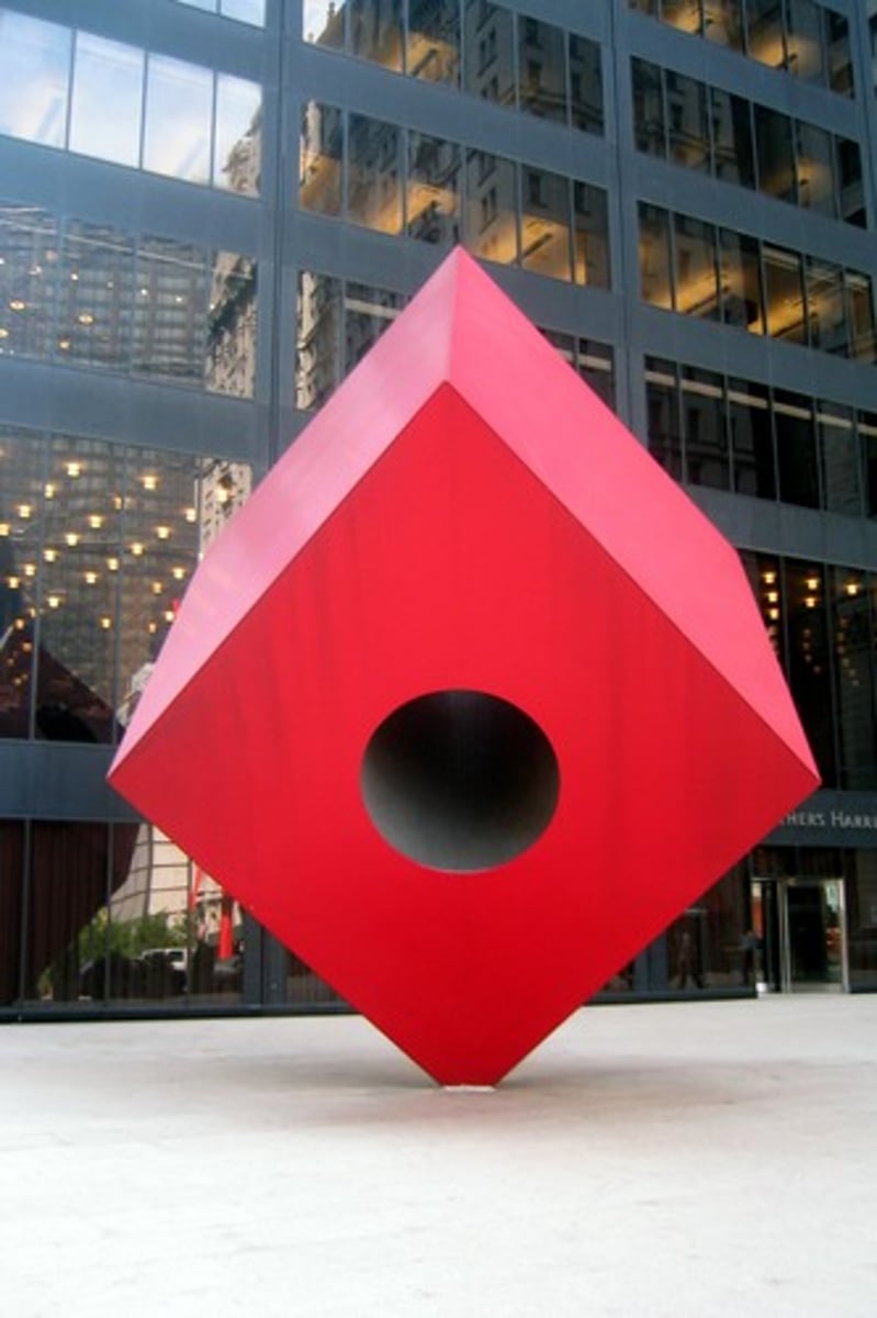 <p>used balance to contribute most to the sense of tension embodied in "Red Cube".</p>