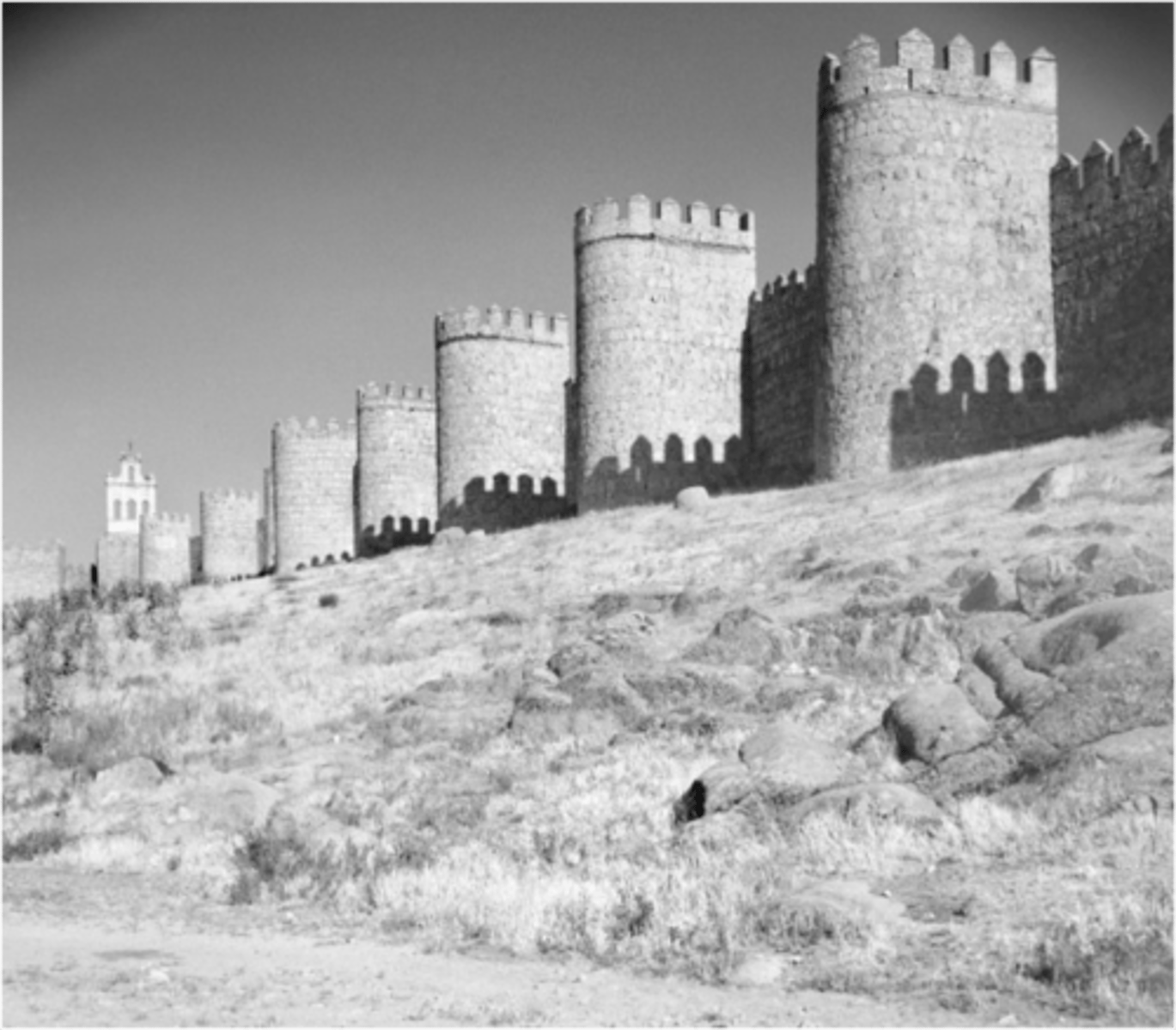 <p>Defensive walls built to protect the city from invaders.</p>