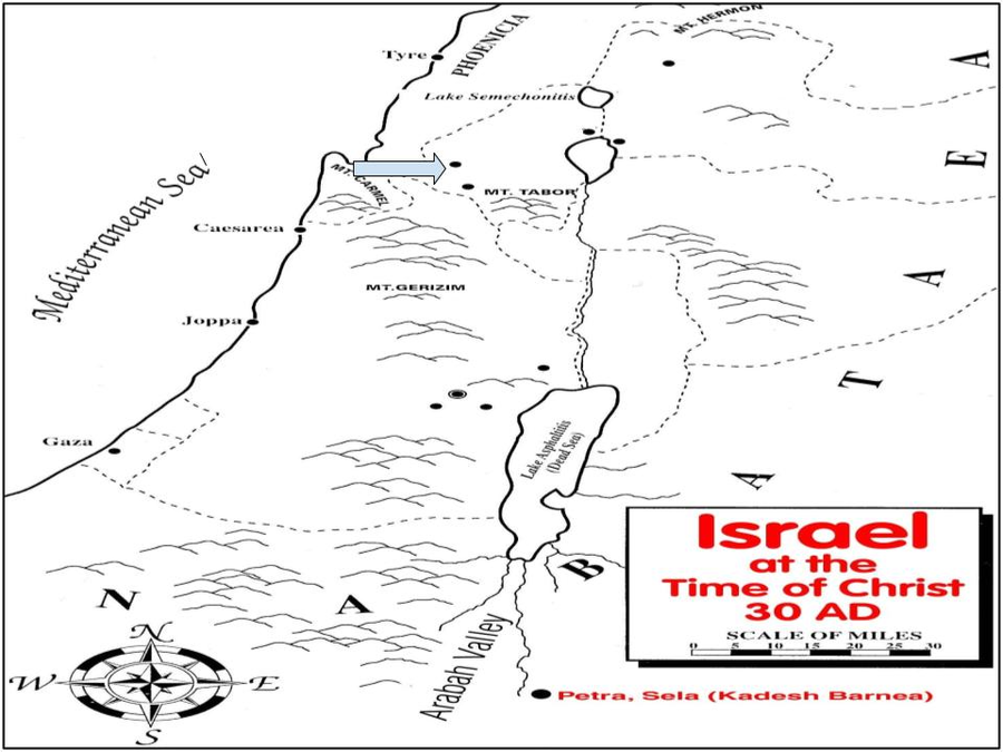 <p><span>The arrow is pointing to this city, the site of Jesus' first miracle in which he turned water into wine.</span></p>