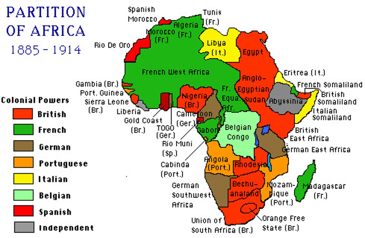 <p>Name used for the process of the European countries' partition of the continent of Africa between themselves in the period 1875-1900.</p>