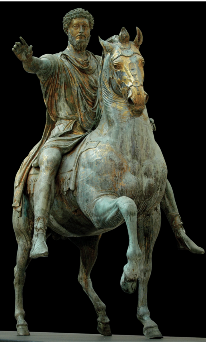 <p><span>What kind of ruler persona does this equestrian statue of Marcus Aurelius communicate?</span></p><ul><li><p>a strong military leader</p></li><li><p>a philosophical leader</p></li><li><p>both</p></li></ul><p></p>