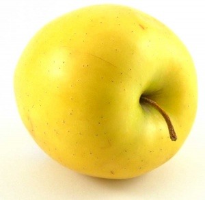 a long-conical shape with a yellow-pale green color. Easily identifiable, these apples stand out from the rest due to their yellow color.