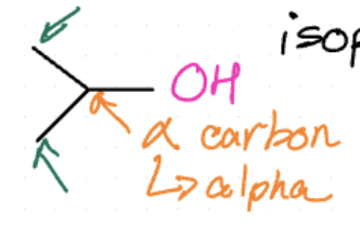 <p>-OH bound to a carbon bound to 2 carbons</p>