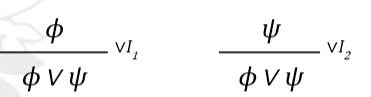 <p>Showing <span><span>ϕ ∨ ψ </span></span>by either showing ϕ or ψ</p>