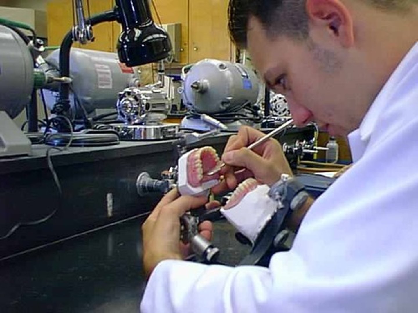 <p>seldom work with clients, but creates dental prostheses (replace missing teeth) and dental appliances.</p><p>Needs artistic, hand and vision skills.</p><p>Fabricates using waxes, plastics, metals, porcelains and composites (made of many materials).</p><p>May create dentures, crowns, bridges, veneers, and appliances/splints.</p>