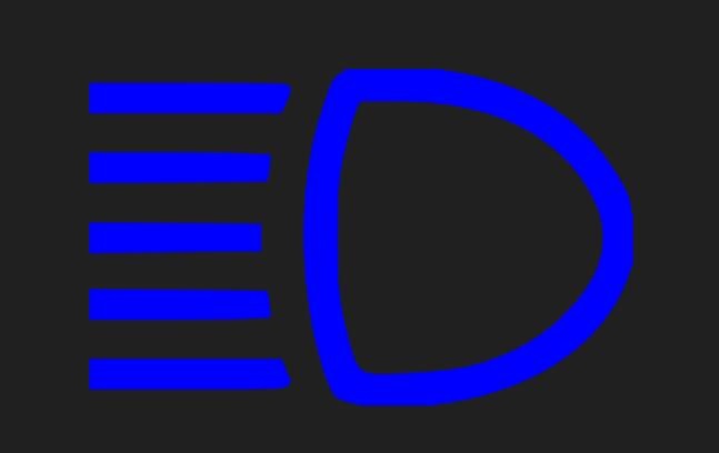 If this blue light is visible, it means that your high beams head lights ARE NOT WORKING.