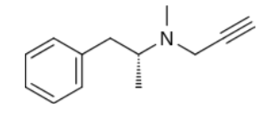 <p><span>Irreversible, MAO-B selective</span></p><ul><li><p><span>Reduces dosage needs of L-DOPA</span></p></li><li><p><span>N-dealkylated by CYPs to (-) methamphetamine [L isomer]</span></p></li></ul><p><span style="color: rgb(255, 0, 0)"><strong><em>(+)-methamphetamine [D isomer] is the abused substance</em></strong></span></p><ul><li><p><span>(-) Methamphetamine metabolized to (-) amphetamine vasoactive activity</span></p></li><li><p><span>metabolites derived thereof associated with cardiovascular (orthostatic hypotension) and psychiatric (hallucinations) side effects</span></p></li></ul><p></p>