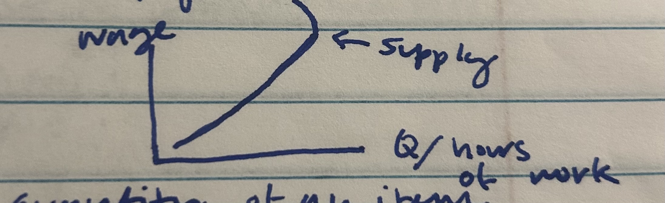 <p>when you work, you supply labor, the labor supply curve bends backwards</p>