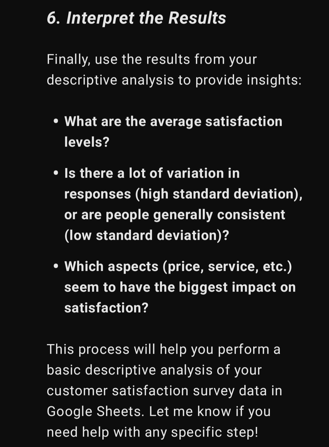 Interpret the iphone 15 survey responses



