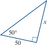 <p>find side x, correct to one decimal place</p>