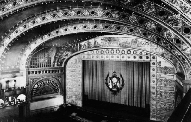 <p>Louis Sullivan partnered with an older, German-trained architect, Dankmar Adler (1844-1900) and worked principally in the interiors of the firm’s ________________.</p>