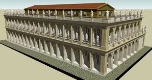 <p>grand public building in the Roman Forum, commissioned by Julius Caesar in 46 BCE and completed by Augustus</p><p>multifunctional space for civil law courts, government offices, and public gatherings. The structure was adorned with marble and featured a large central hall surrounded by columns and arches.</p>