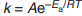<p>What does each letter in the Arrhenius equation stand for?</p>