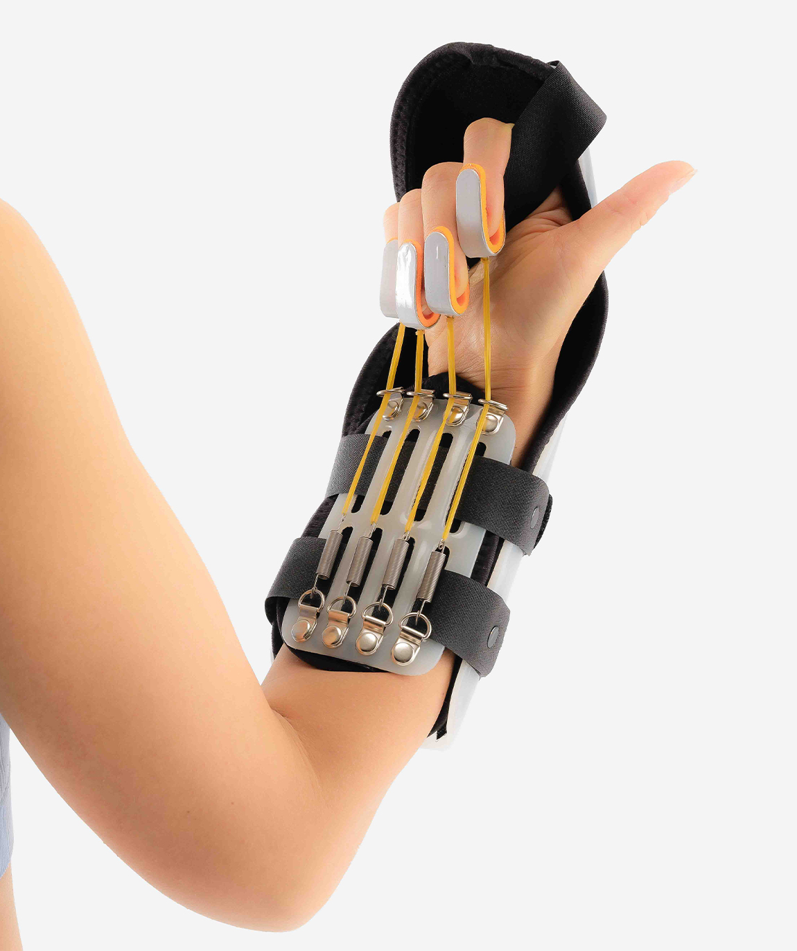 <p>For flexor tendon repair</p><p>0-4wk (dorsal block, wrist is 20-30flex, MCP 50-60flex, IP extended. passive flex, active ext) achieved with dynamic splint with elastic bands<br>4-7wk: adjust wrist to neutral, flexor tendon glide exercises<br>6-8wk: AROM, tendon gliding, d/c splint</p>