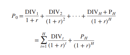 <p>if H goes to infinity, then remove the PH/(1+r)^H  part of equation— it is 0</p>