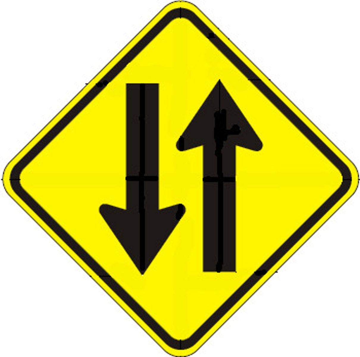 <p>You are leaving a divided roadway and entering a two way highway</p>