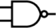 <p>A D shape with a circle that takes two inputs and has one output</p>