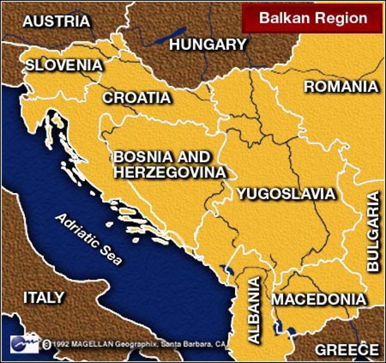 <p>Slavic Region of intense nationalism and imperial domination in mountains of south/eastern Europe - spark to set off powder keg of Europe.</p>