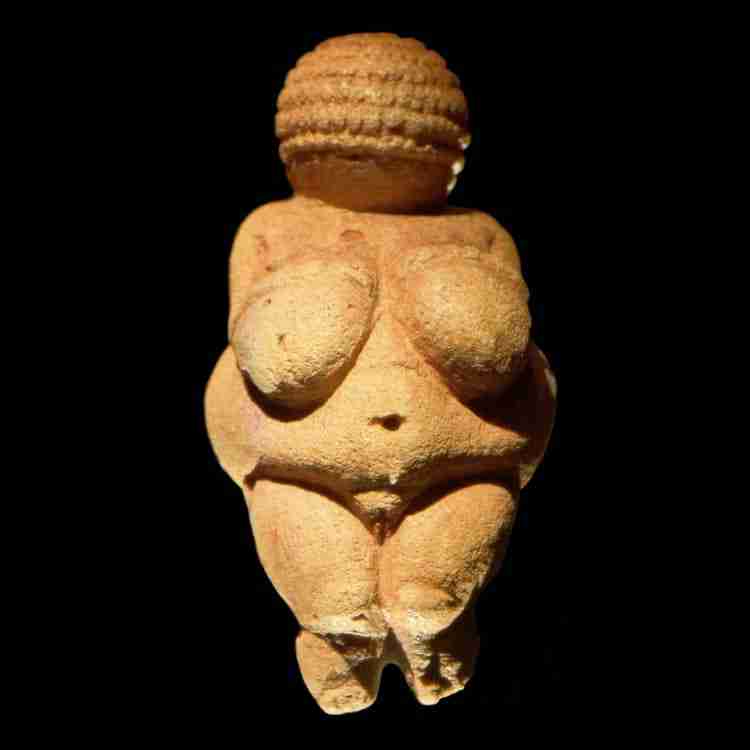 <p>4ft tall. believed to be a fertility figure. earliest form of religious art</p>