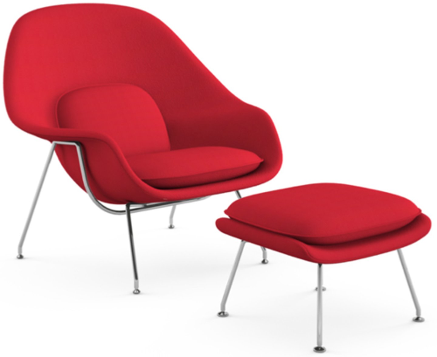 <p>Material: boucle upholstered fiberglass shell with chrome tubular steel legs</p><p>Dimensions:</p><p>40" x 34" x 35.5"</p><p>Seat H: 16"</p><p>Arm H: 20.5"</p>