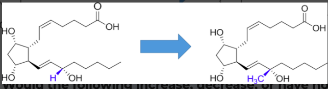 <p>would the following increase, decrease, or have no effect on stability?</p>