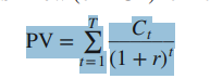 <p>Sum all of the PVs of the cash flows at each t=n.</p><p></p><p>for NPV, just subtract the initial cash outflow.</p>