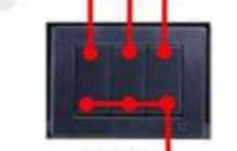 <p>has three separate controls on a single faceplate to operate different light circuit.</p>
