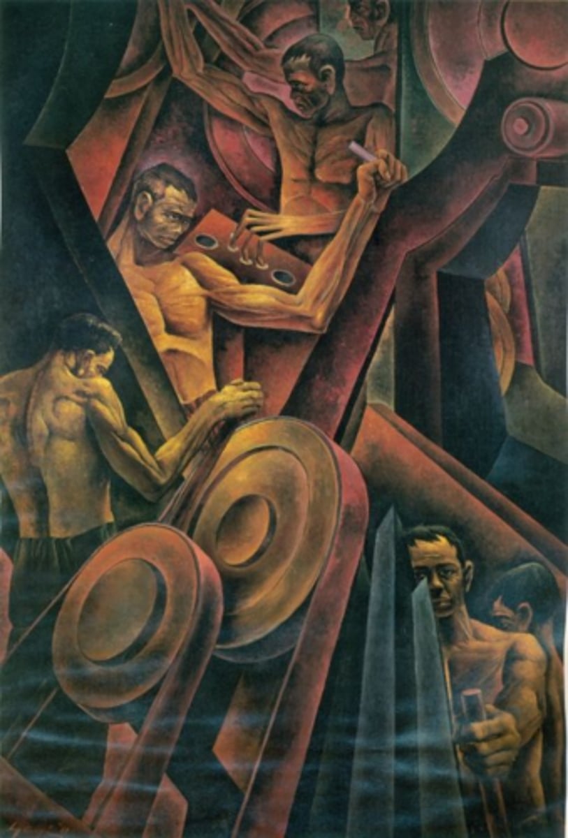 <p>By Cesar T. Legaspi</p><p>- Human labor; Machines control humans</p><p>- Portrays a blend of realism and modernism</p>