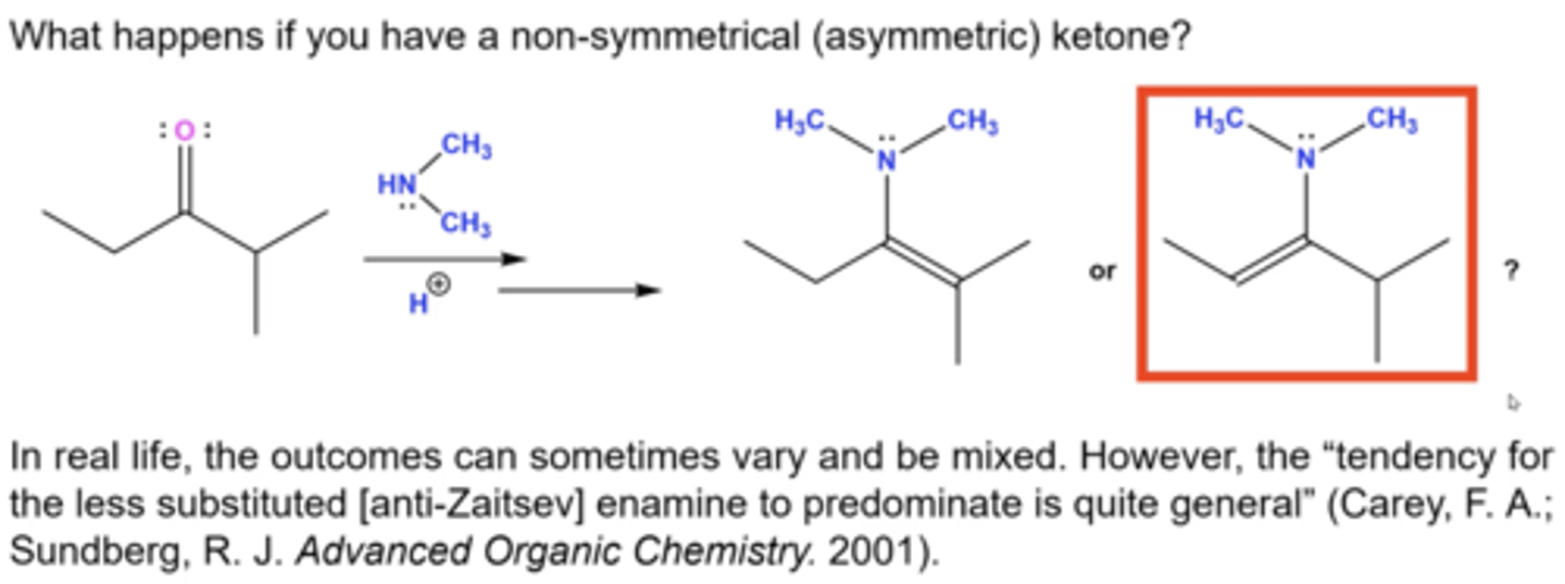 <p>you'll form the anti-zaitsev (least substituted) product the most</p>