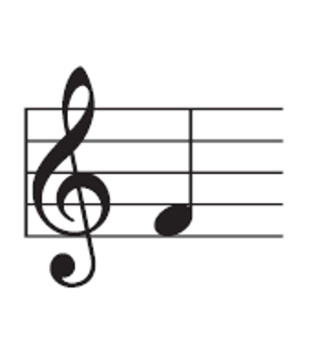 <p>Treble clef for the higher range of notes.</p>