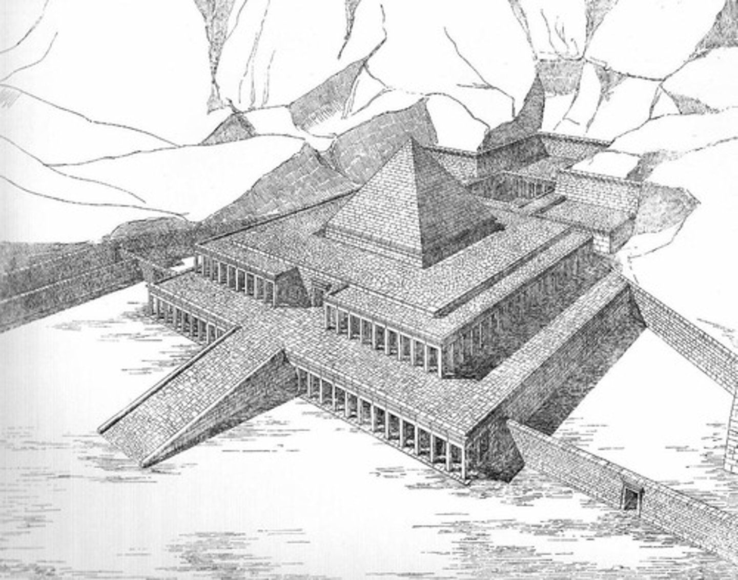 <p>Notable for its conjectural pyramid and column spacing.</p>