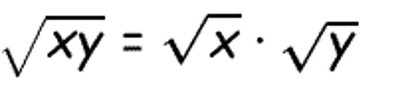 <p>√ab = √a * √b</p>