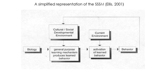<p>The prevailing paradigm at the time that the brain starts as a blank slate and all behaviour is infinitely malleable, has no biological constraints, and created by learning, socialisation or indoctrination. The same learning process underlies learning regardless of what is being learnt. </p>