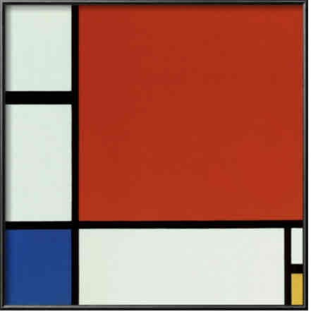 <p>composition with red blue and yellow </p>