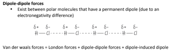 <p>A term that encompasses both London Dispersion Forces &amp; Dipole-Dipole Forces &amp; Induced Dipoles</p>