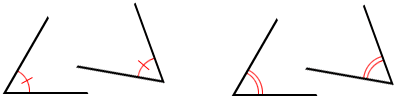 <p>two angles that have the same measure</p>