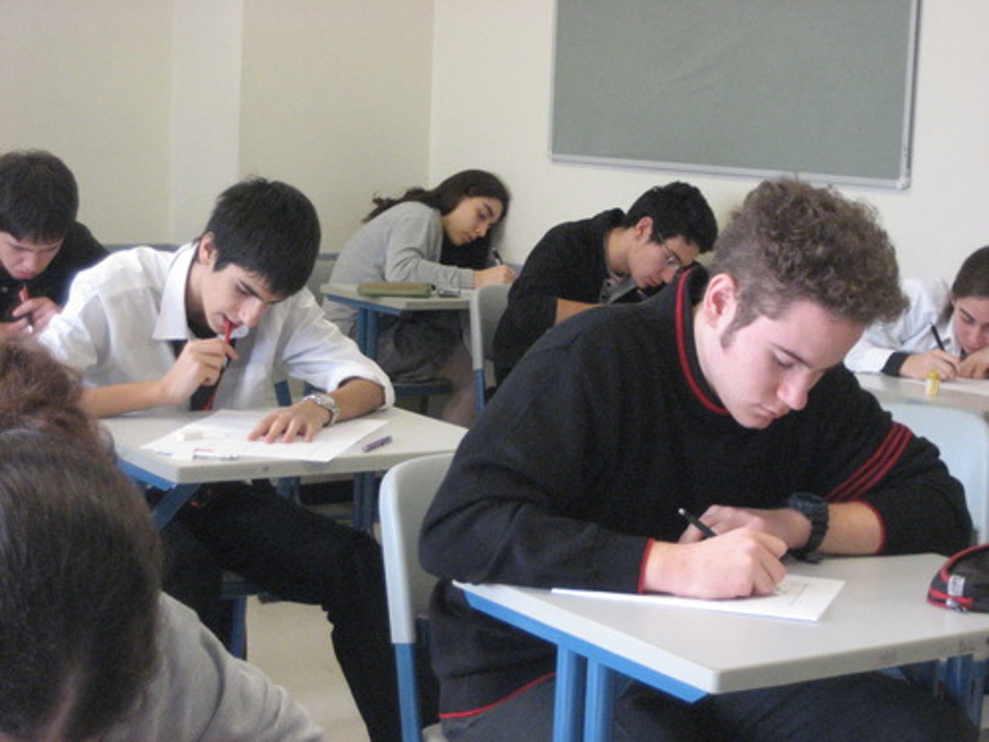 <p>to take a test</p>