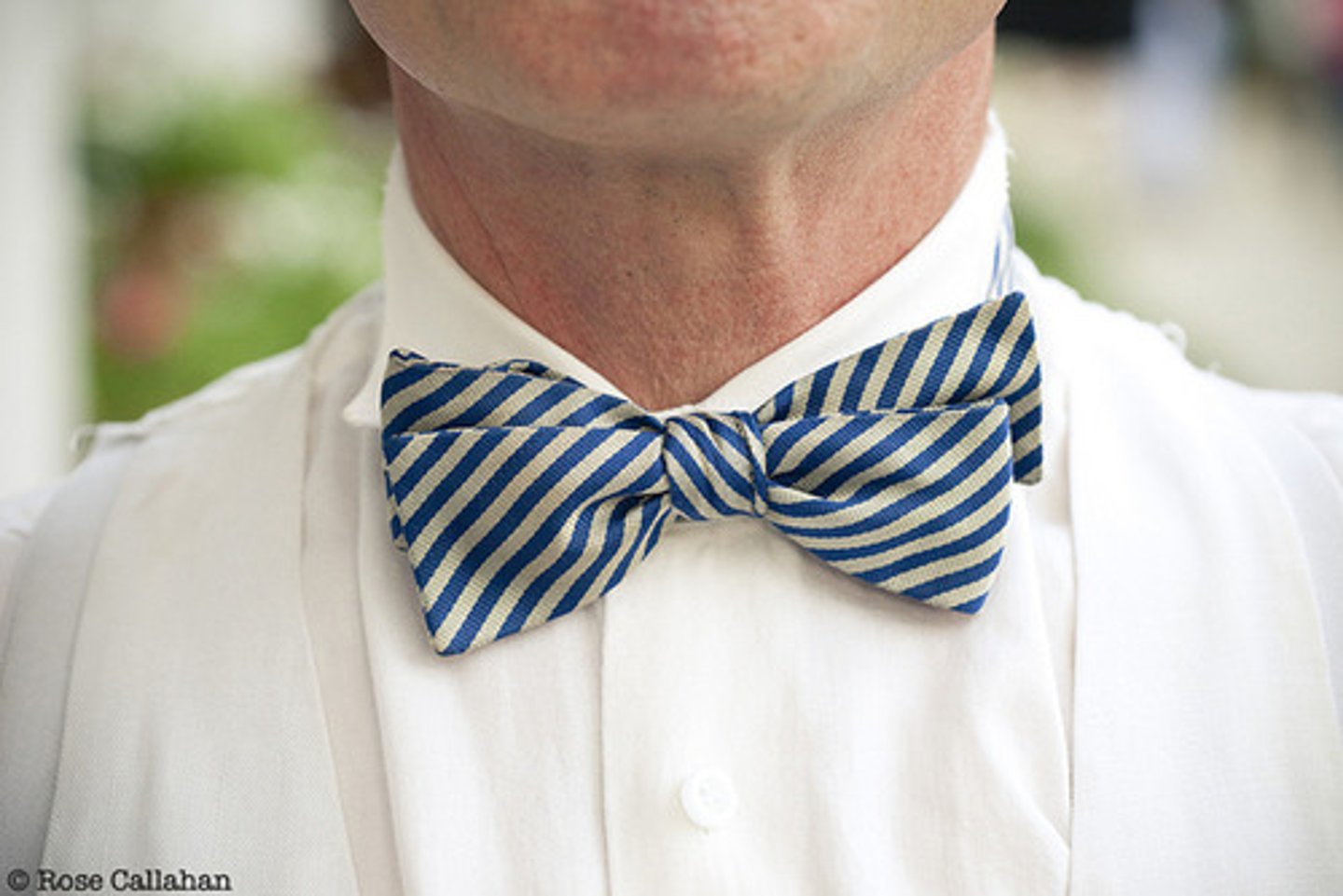 <p>He ____ his bow-tie.</p>