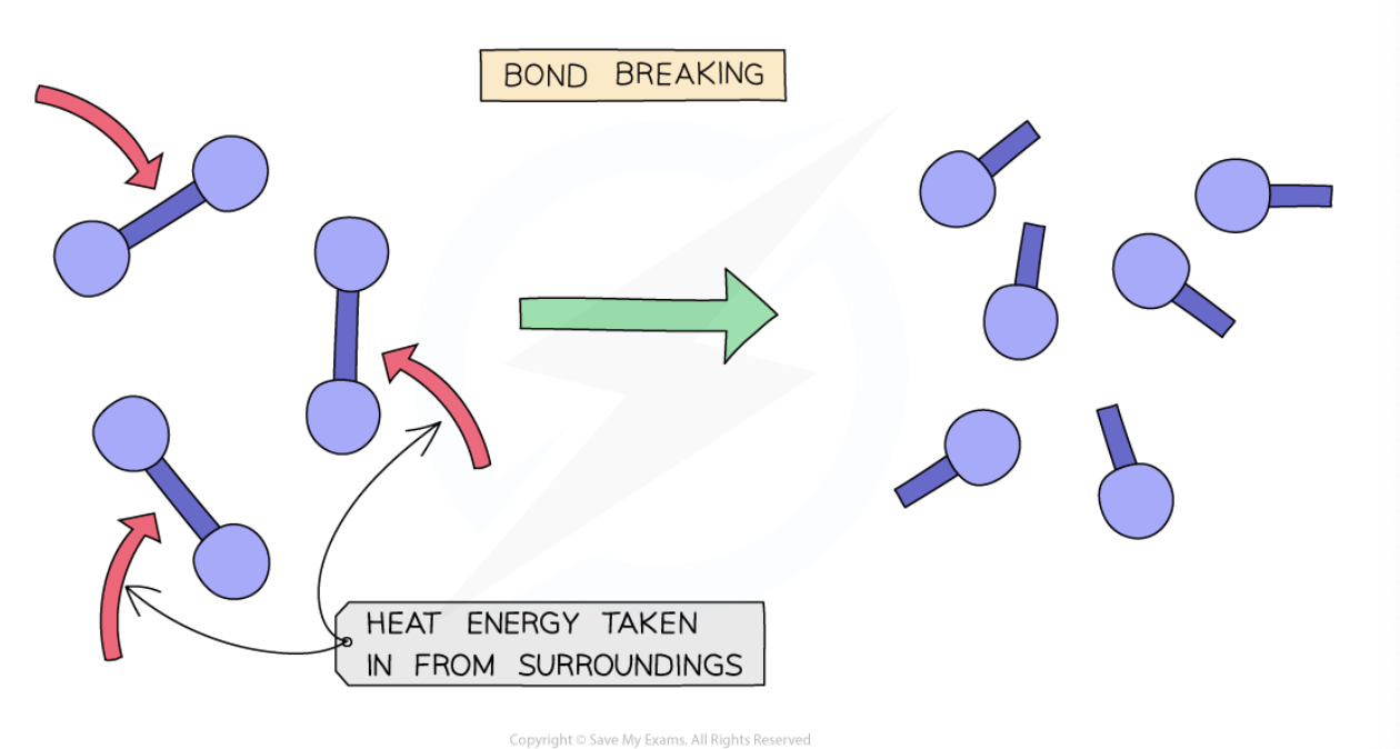 <p>what kind of change in energy do endothermic reactions have? why? (3)</p>