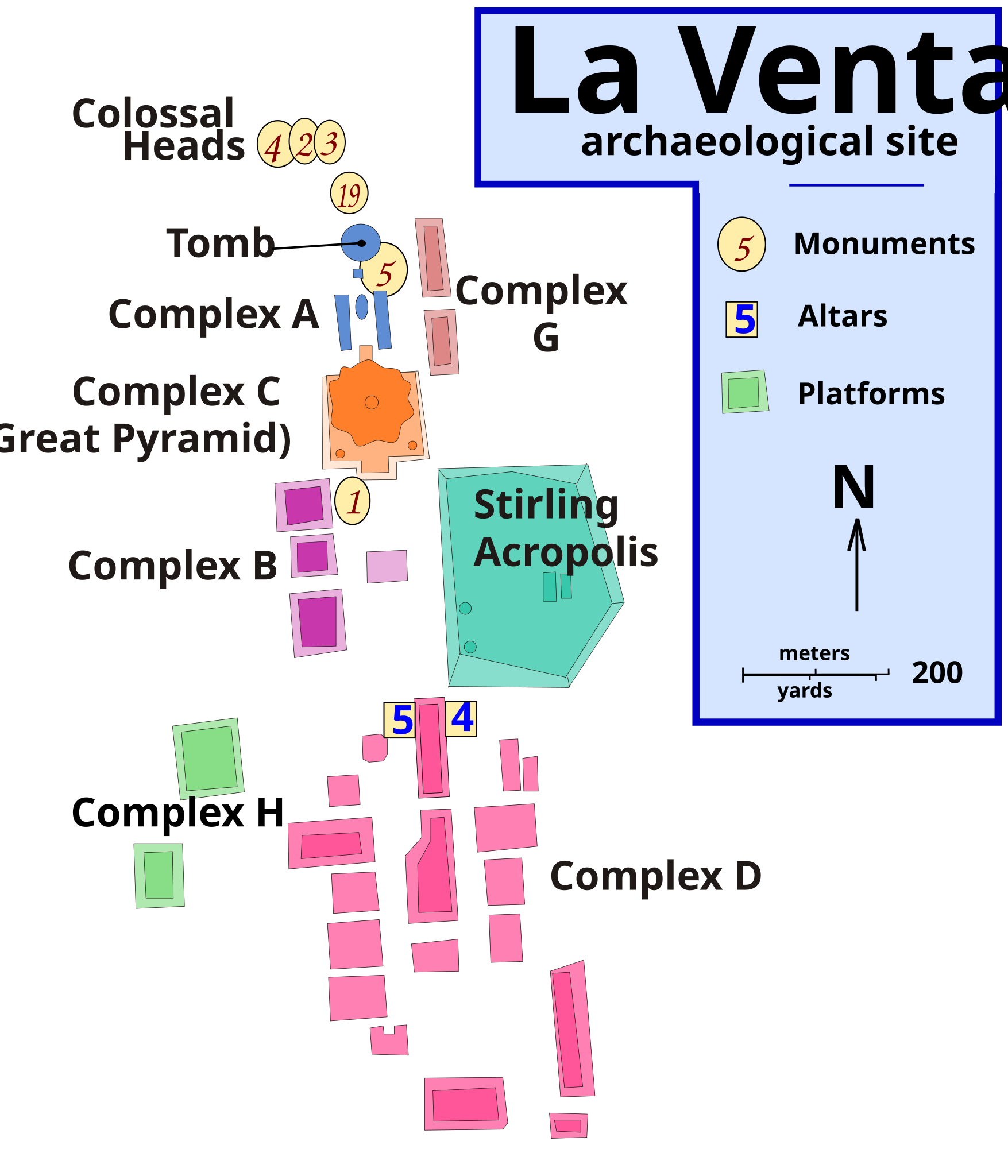 <p>Middle Formative. Large man made hill in center. Many important objects from Complex A, located in the north.</p>