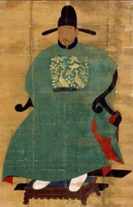 <p>1417-1475 CE </p><p>Imperial Bureau of Painting</p><p>hanging scroll with ink and color on silk </p><p>Sin Sukju was famous politician(advisor and expert in Mandarin, propaganda art</p><p>SCALE+SILK=IMPORTANT PEOPLE</p>