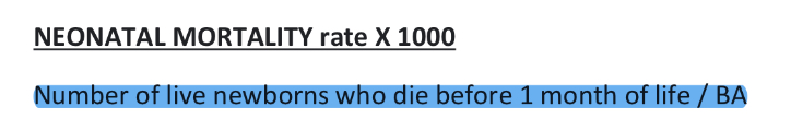 <p>Number of live newborns who die before 1 month of life / born alive × 1000.</p>