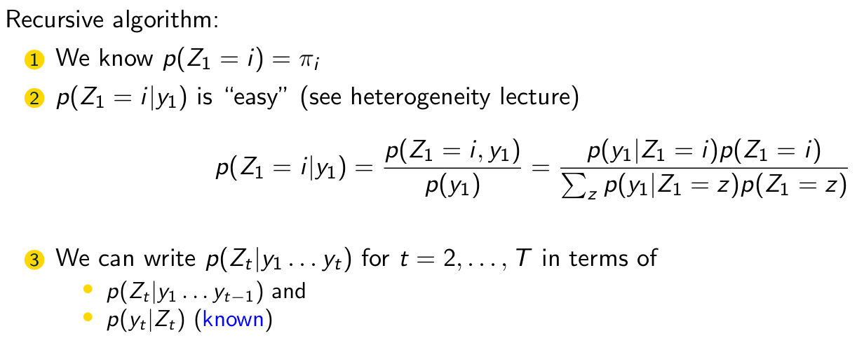 <p>Let’s take a look at the big picture for the filtered state probabilities. What is step four of the algorithm? </p>