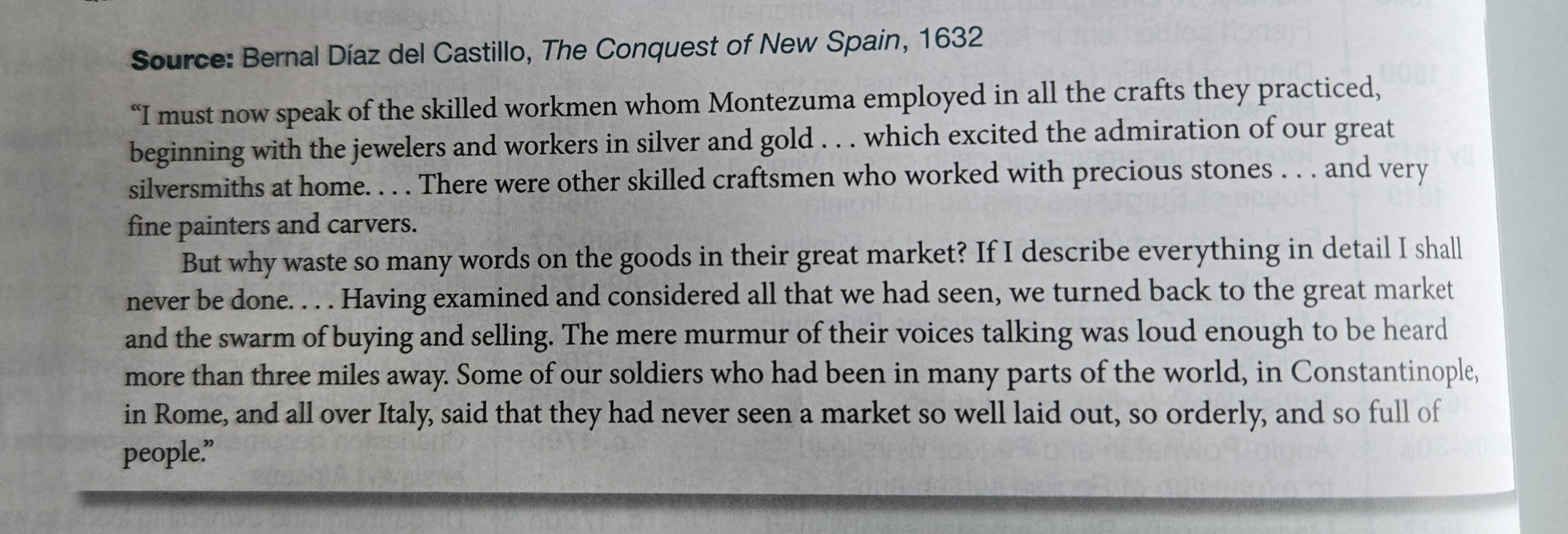 <p>The scene described in the excerpt is an example of which of the following developments in the 1600s?</p>