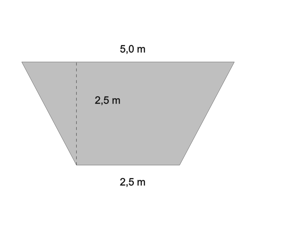 <p>A = (1/2) (a+b) (h)</p>