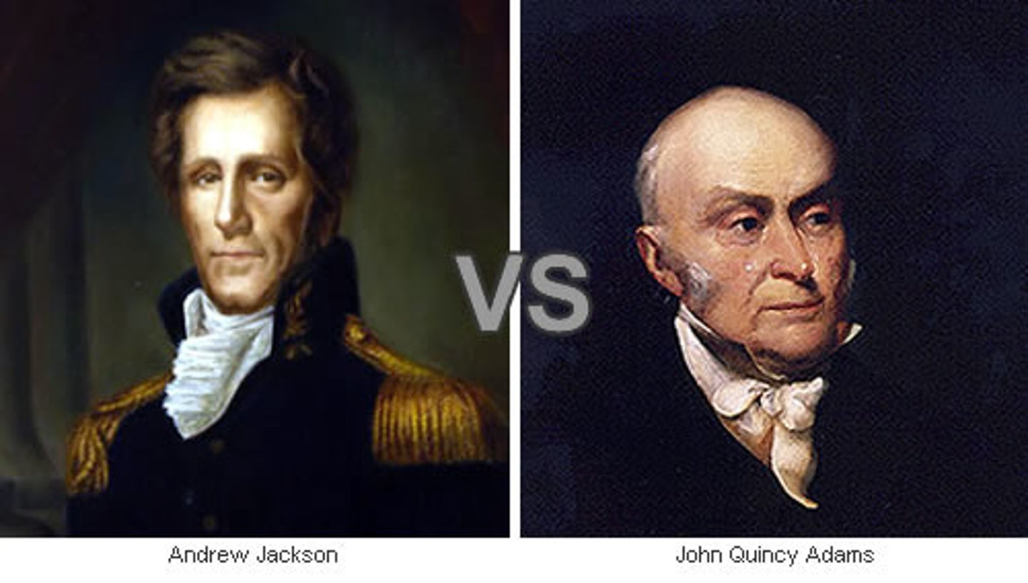 <p>"corrupt bargain"- Adams became the president when Clay gave his support for Adams in exchange for naming Clay Secretary of State</p>
