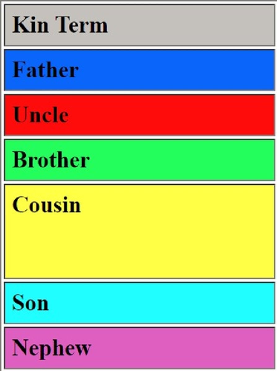 <p>How different societies label/classify kin relations<br>- Emic<br>- Cultural</p>
