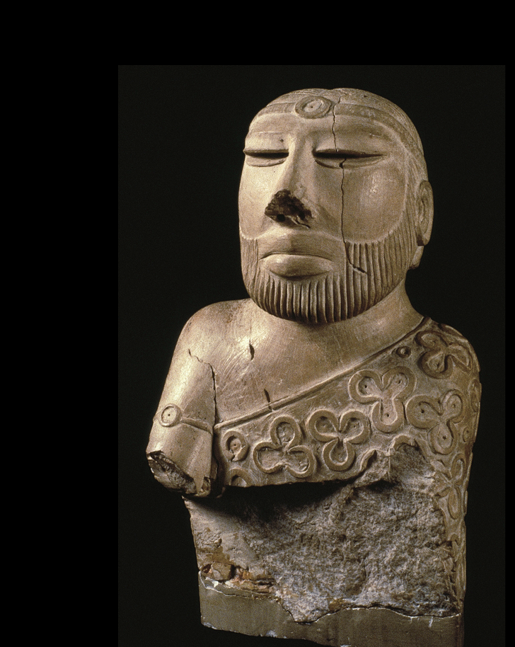<p><span>TORSO OF A "PRIEST-KING"<br>From Mohenjo-Daro. Indus Valley civilization, c. 2600-1900 BCE.</span></p>