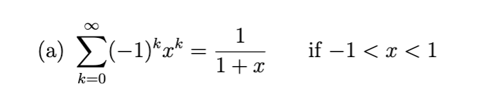 <p>use geometric series to show that:</p>
